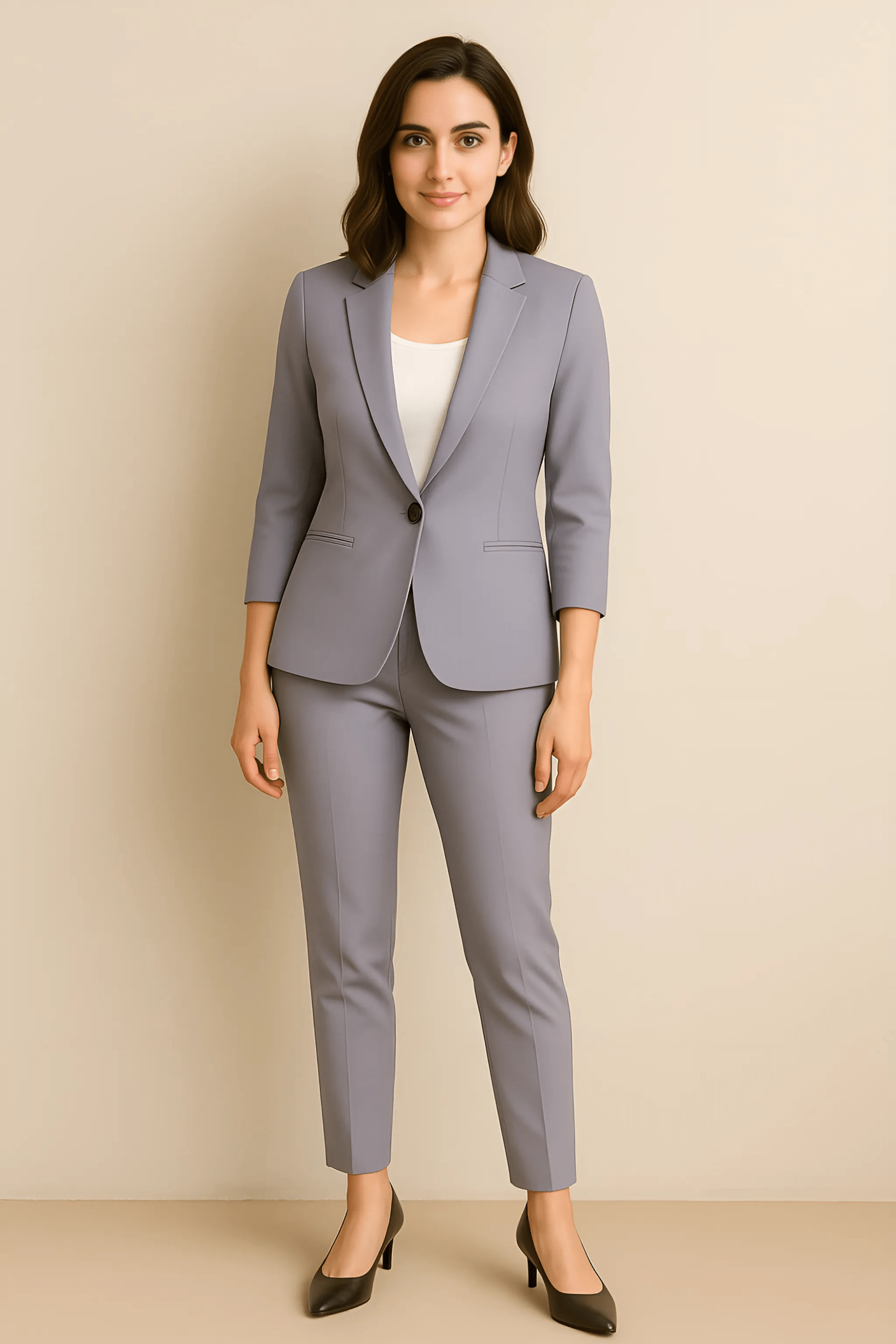 Damen Blazer und Hosen Set Slim fit