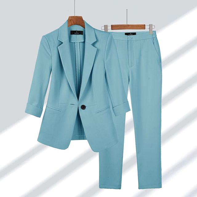Damen Blazer und Hosen Set Slim fit