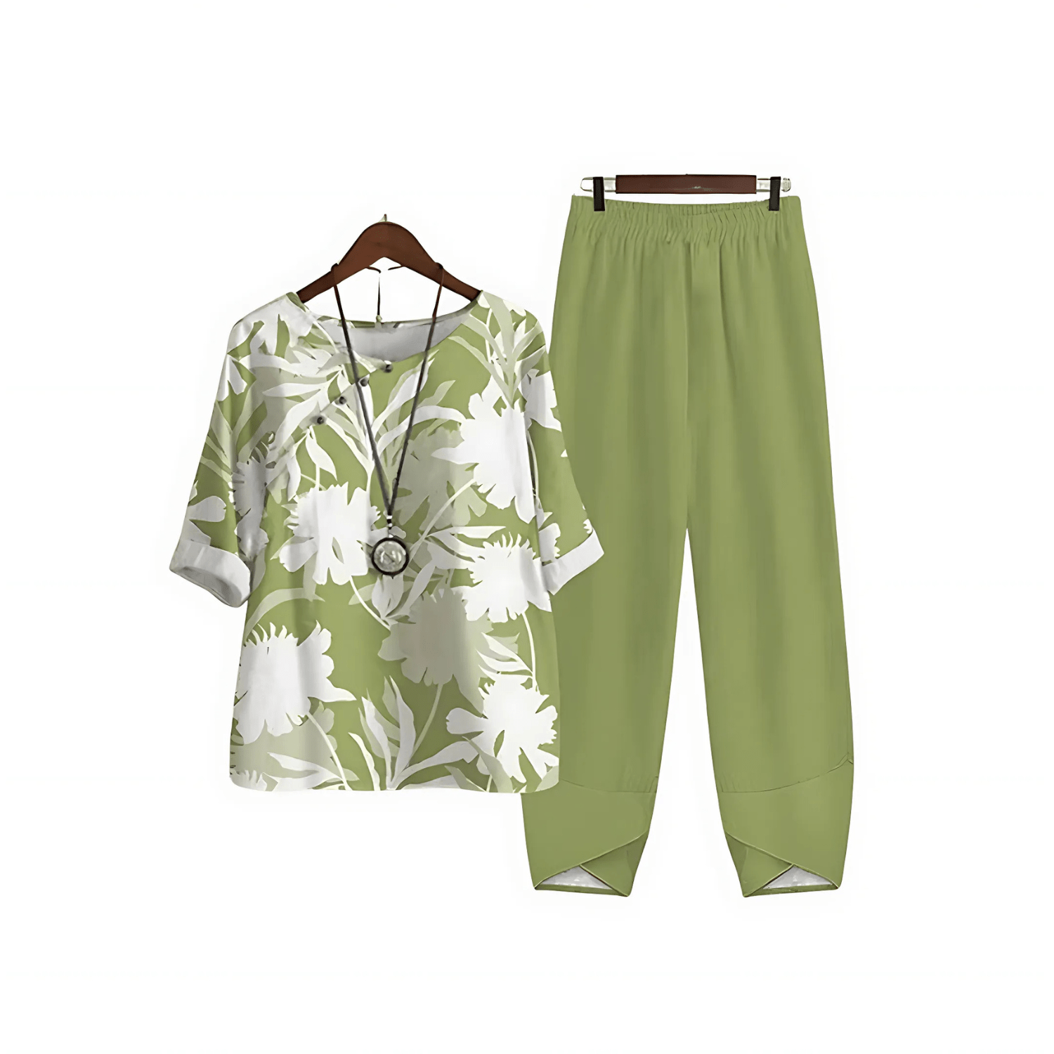 Damen Bedrucktes Blusen und Hosen Set Modisch