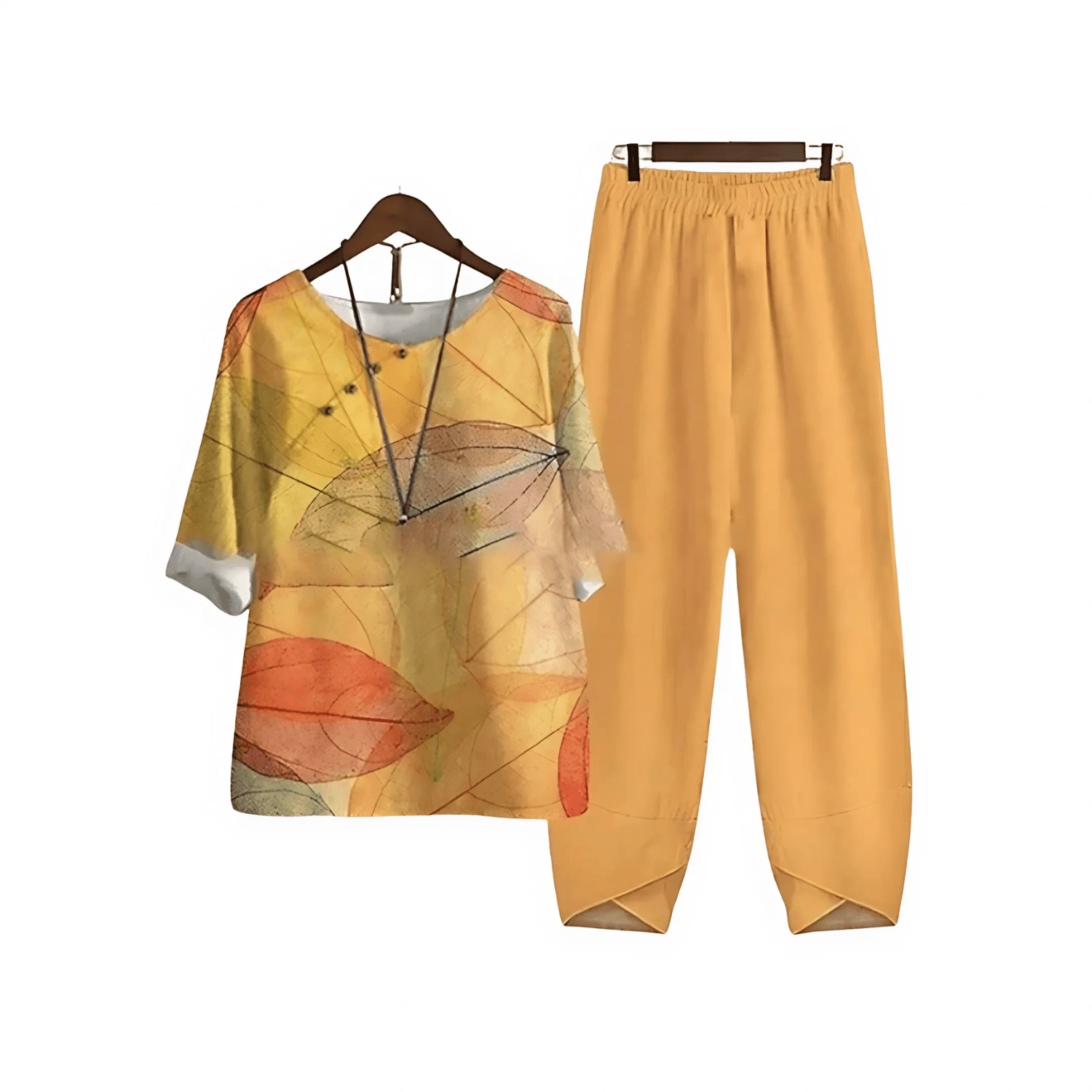 Damen Bedrucktes Blusen und Hosen Set Modisch