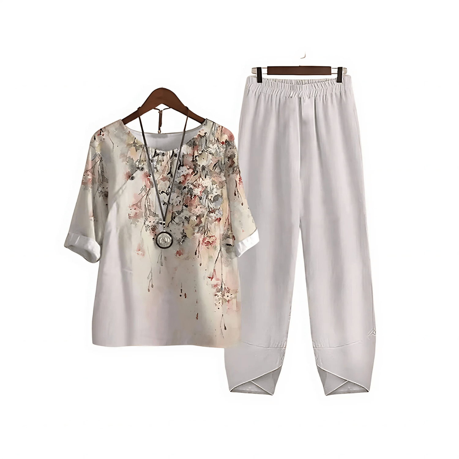 Damen Bedrucktes Blusen und Hosen Set Modisch