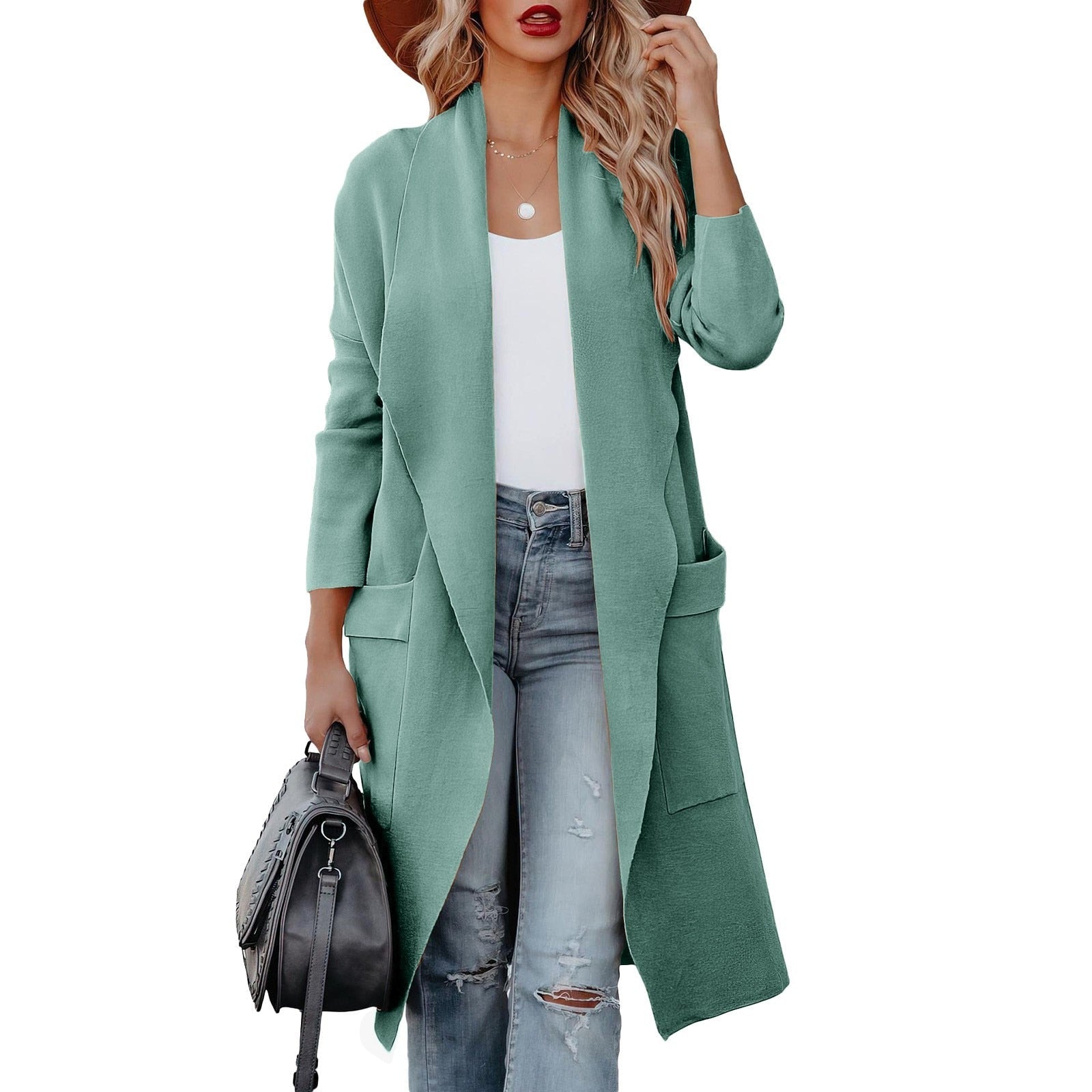 Damen Lange Strickjacke Winter