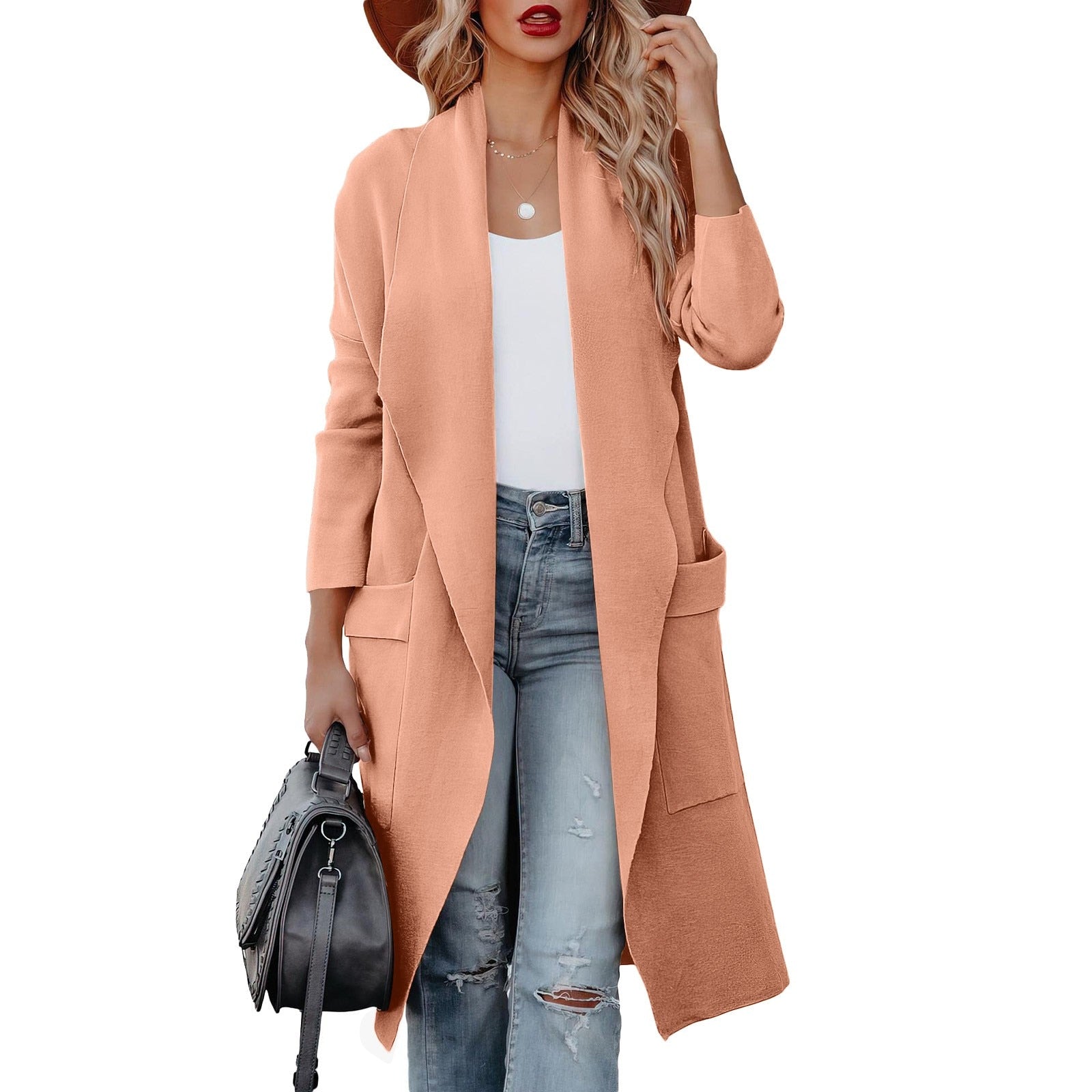 Damen Lange Strickjacke Winter