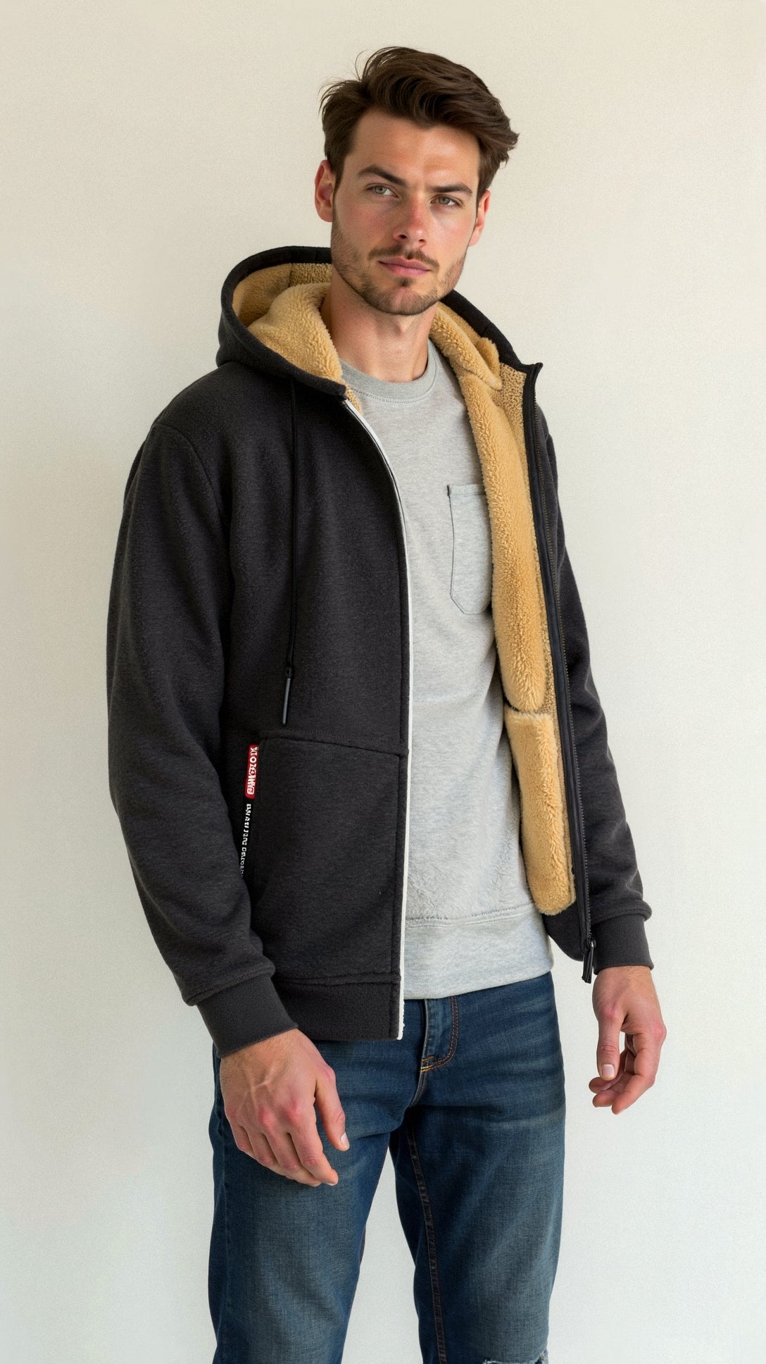 Herren Gefütterter Hoodie Warm