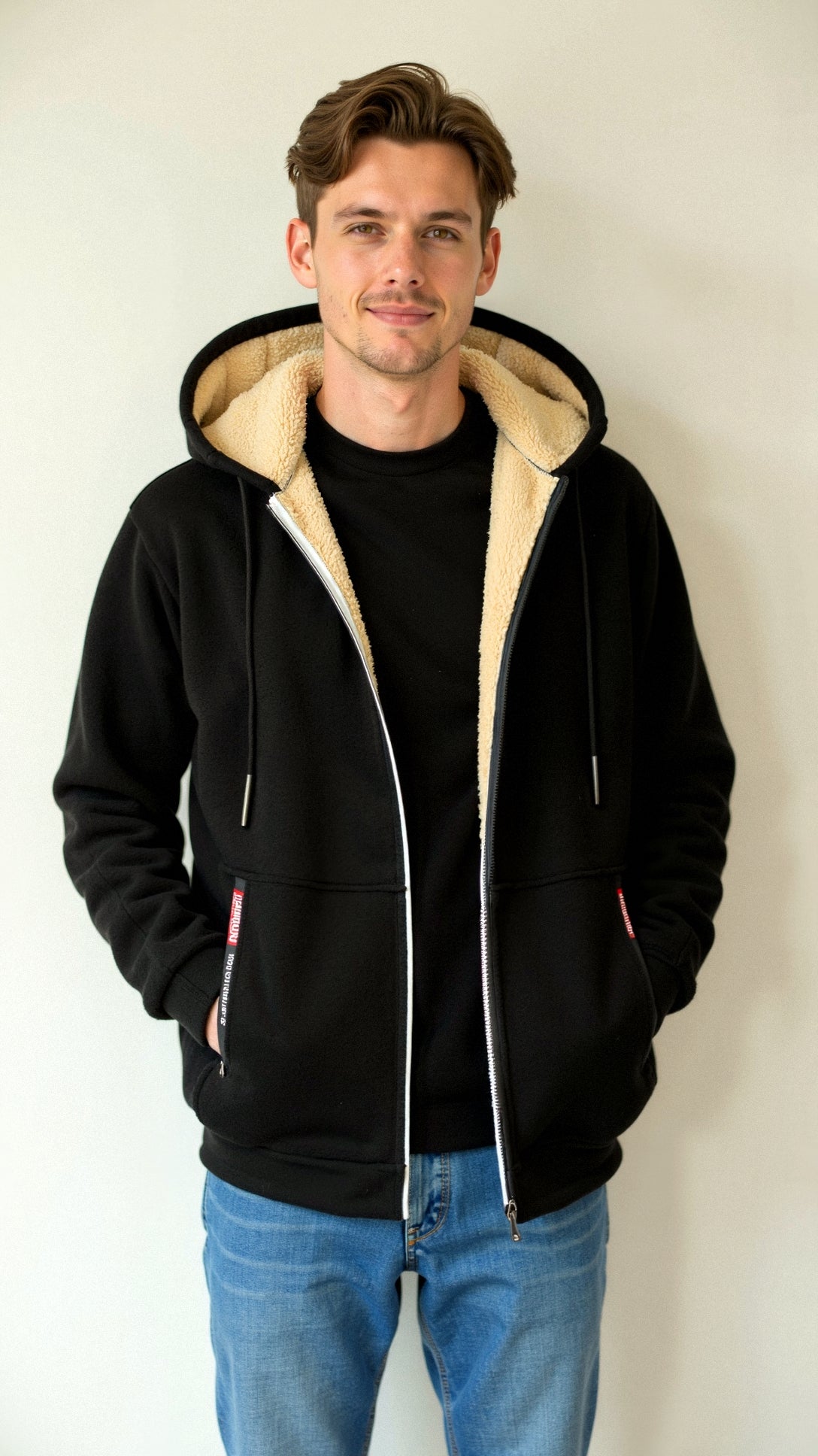Herren Gefütterter Hoodie Warm