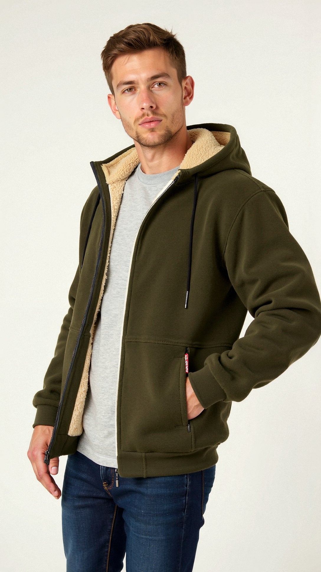 Herren Gefütterter Hoodie Warm