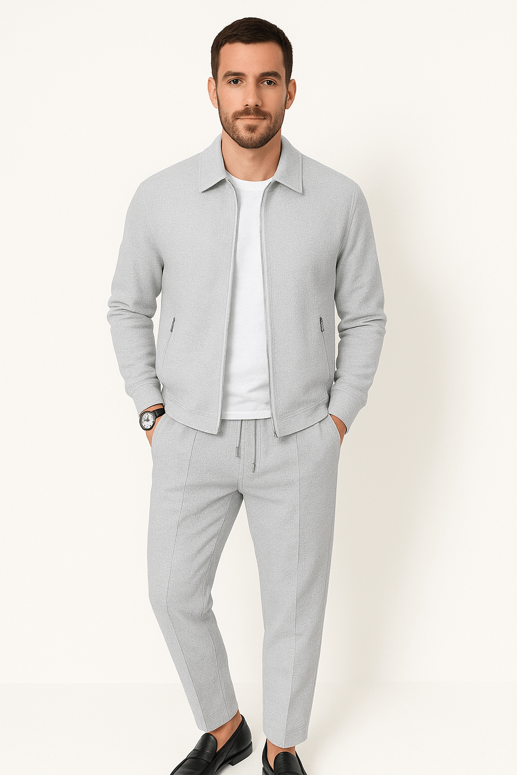 Herren Waffelstrick-Set Modisch