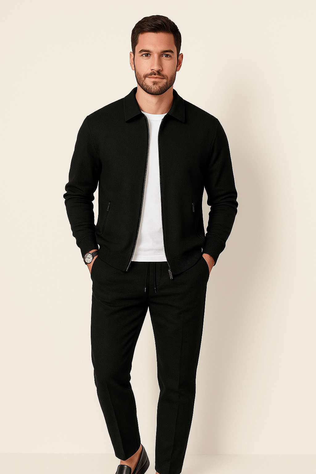 Herren Waffelstrick-Set Modisch