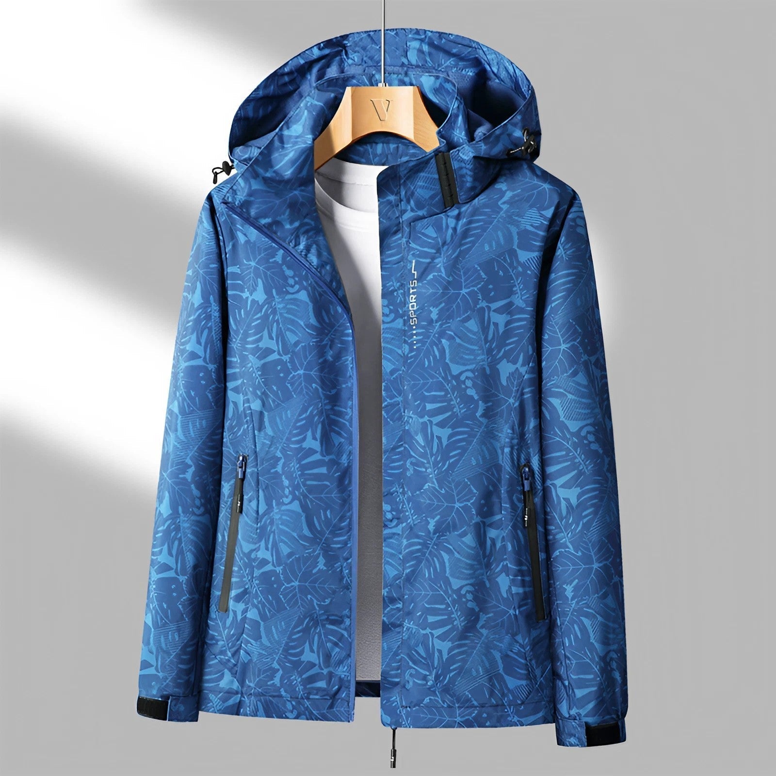 Damen Bedruckte Jacke mit Kapuze Outdoor