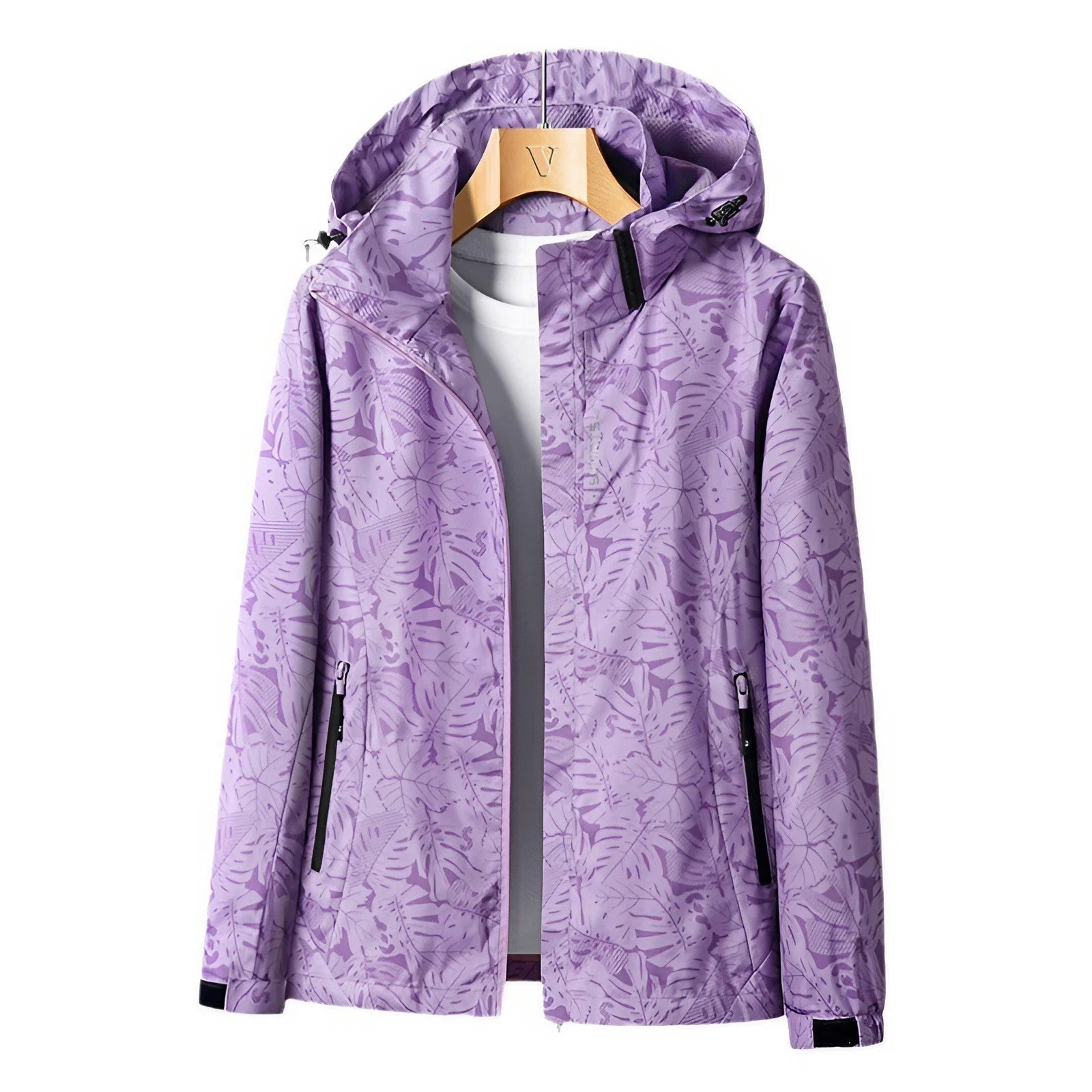 Damen Bedruckte Jacke mit Kapuze Outdoor