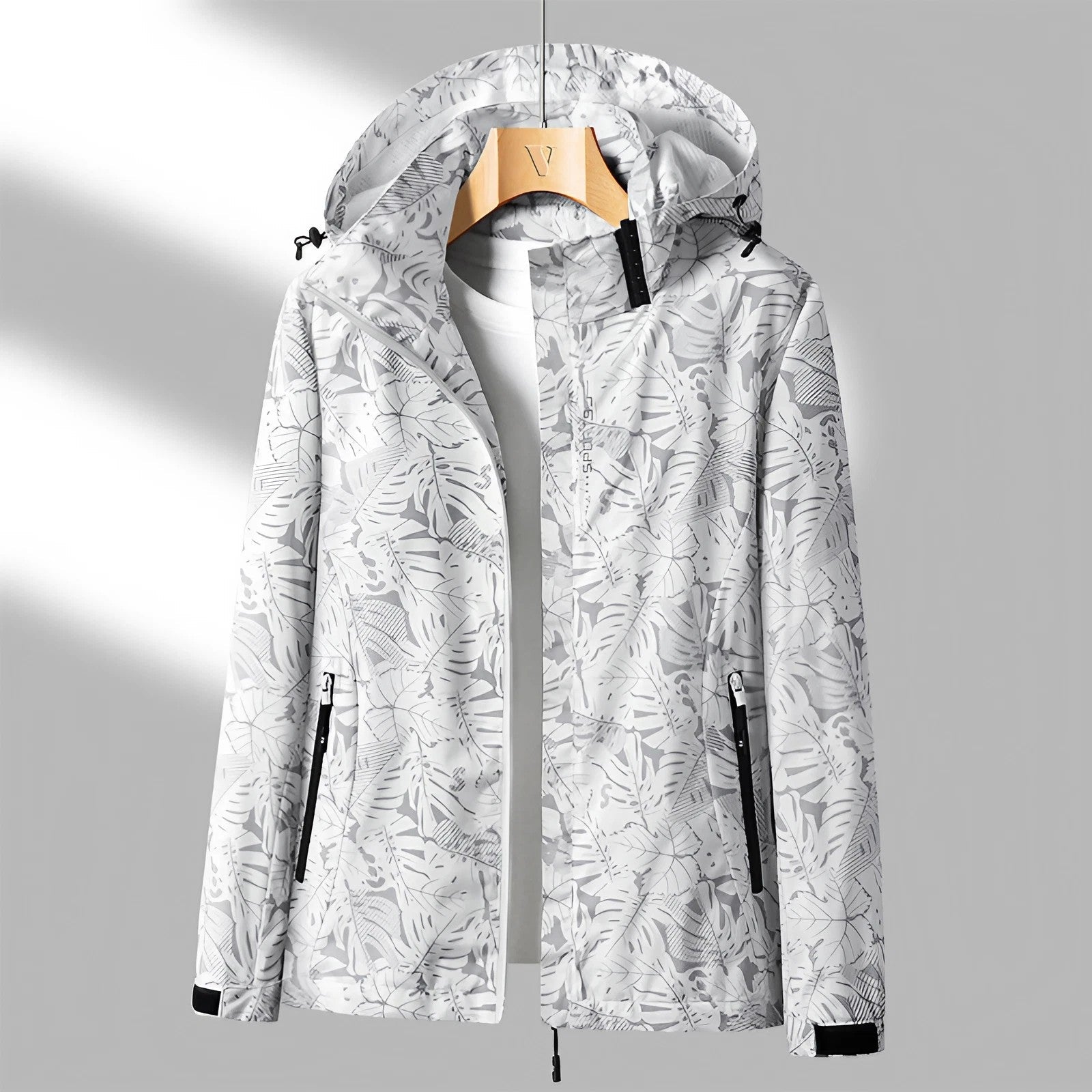 Damen Bedruckte Jacke mit Kapuze Outdoor