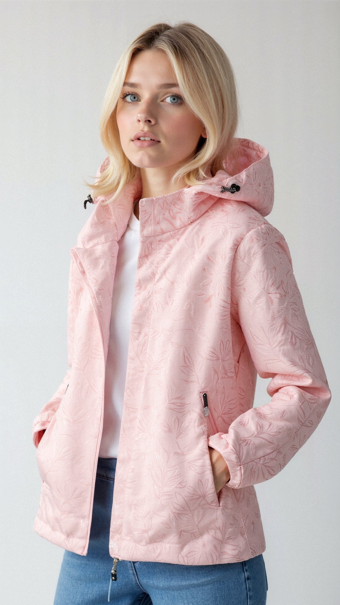 Damen Bedruckte Jacke mit Kapuze Outdoor