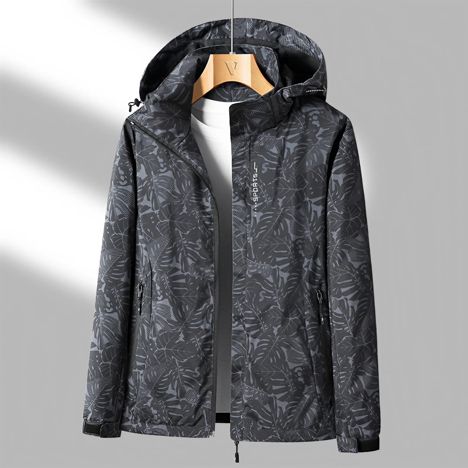 Damen Bedruckte Jacke mit Kapuze Outdoor
