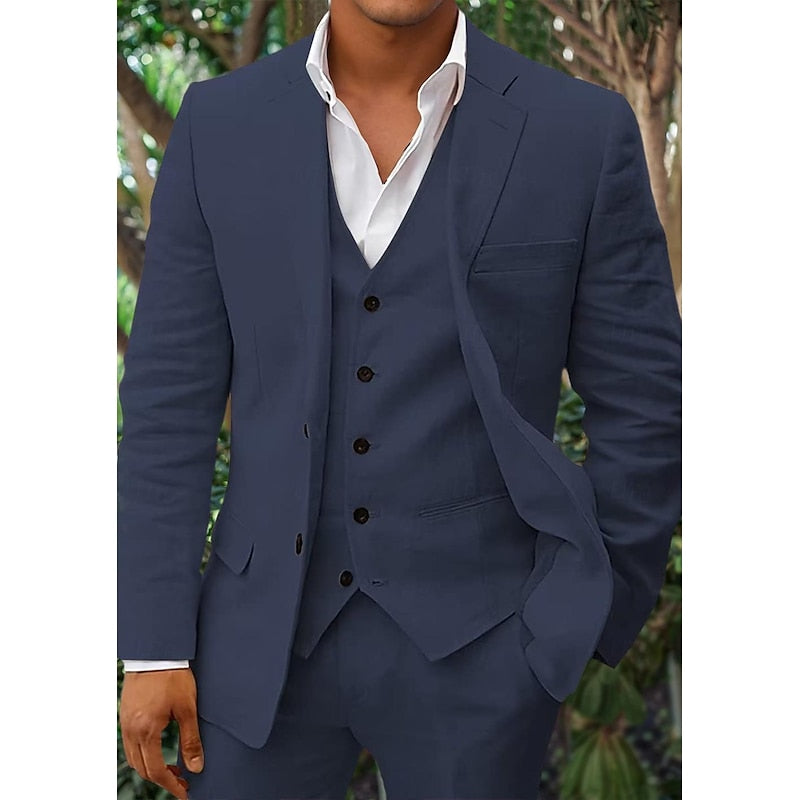 Herren Dreiteiliges Set Mit Weste