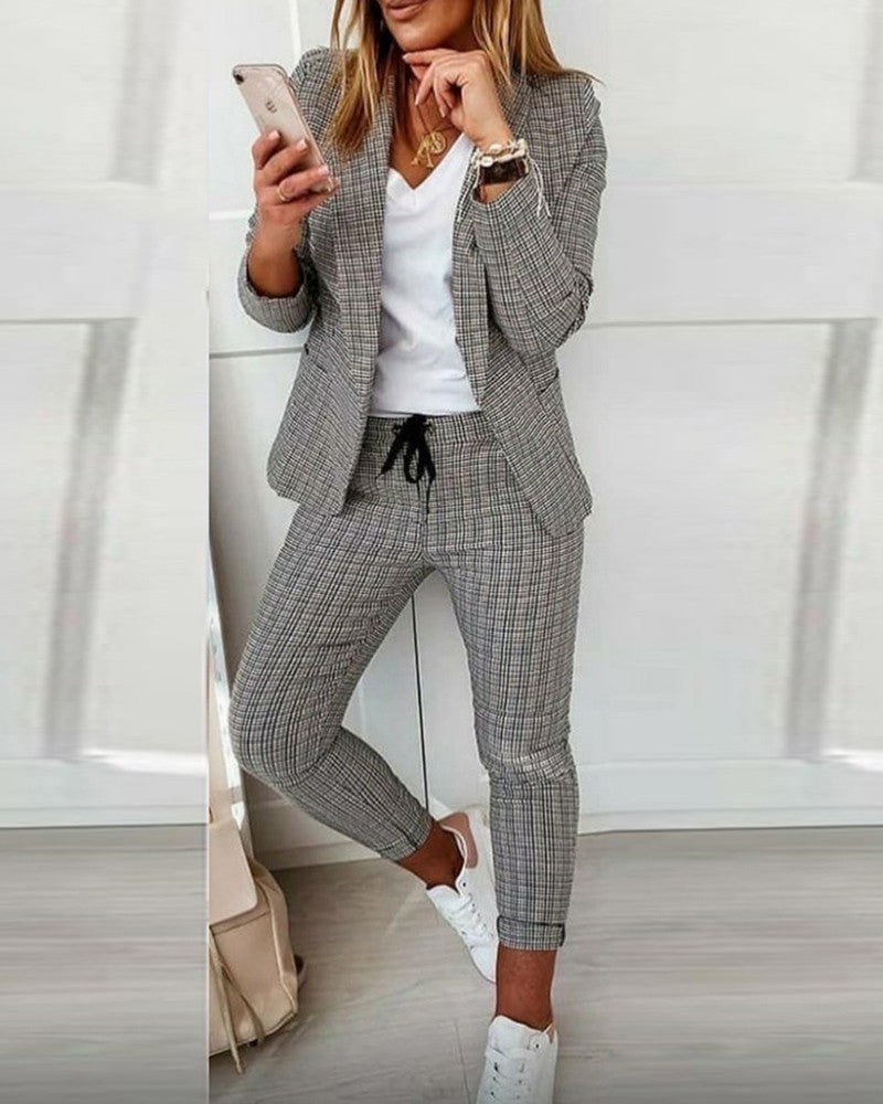 Dorothea - Plaid Casual Women's Suit