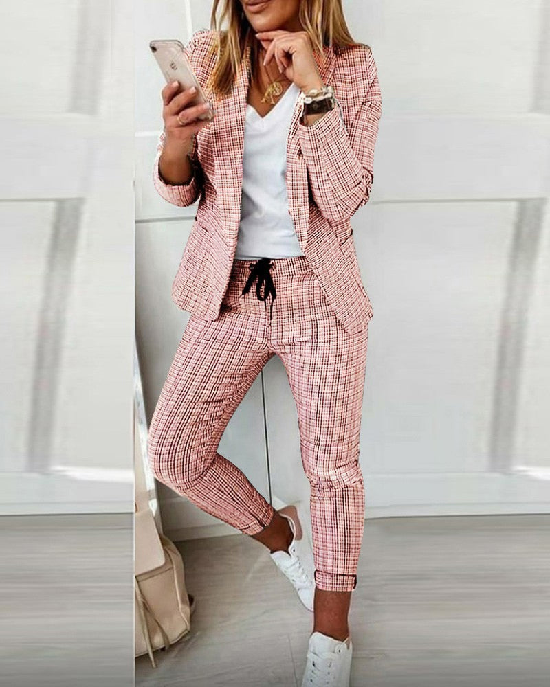 Dorothea - Plaid Casual Women's Suit