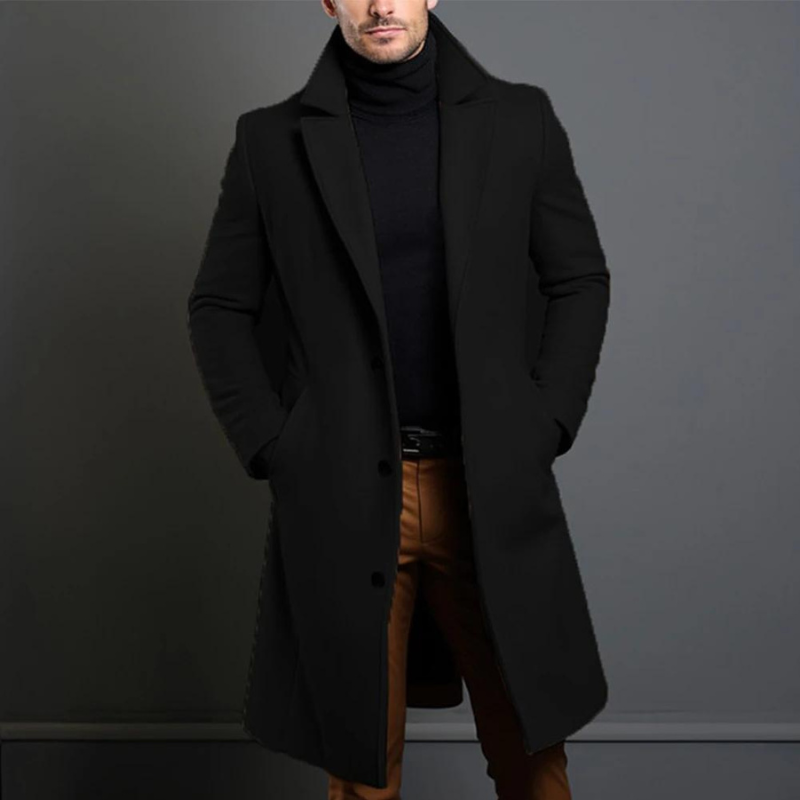 Herren Hochwertiger Mantel Lang
