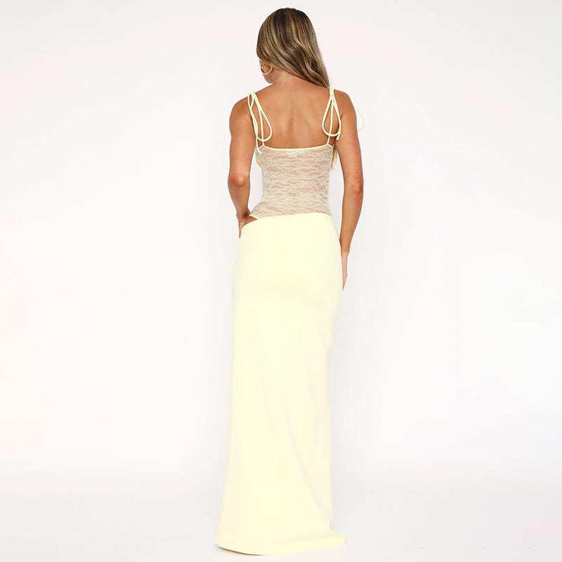 Rina | Lange Spitzenkleid