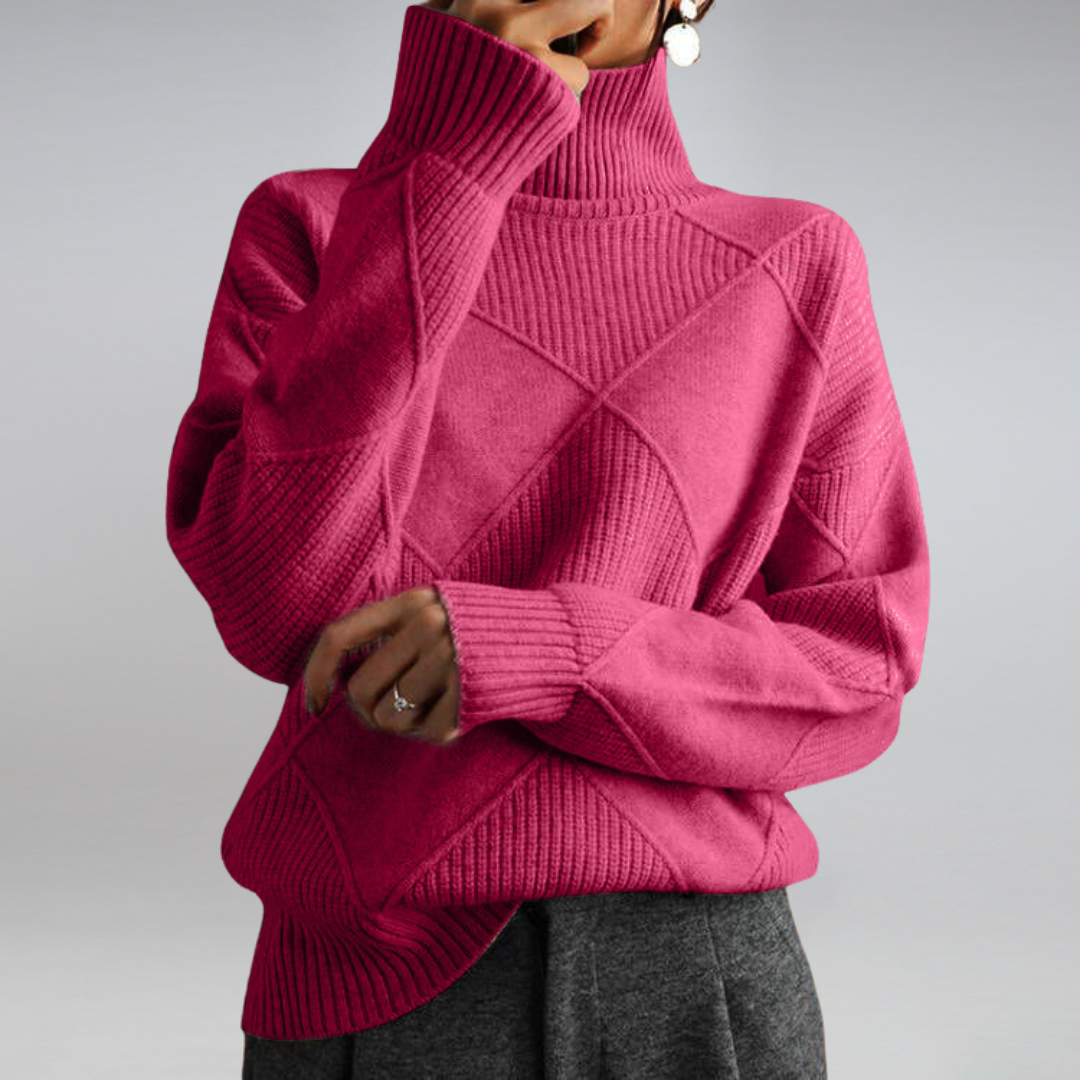 Damen Kuscheliger Rollkragenpullover Warm