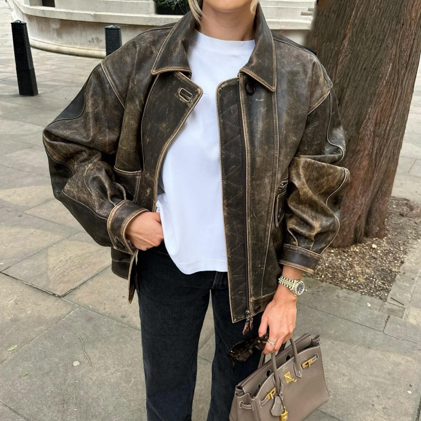 Azela - Damen Vintage-Jacke Trendig