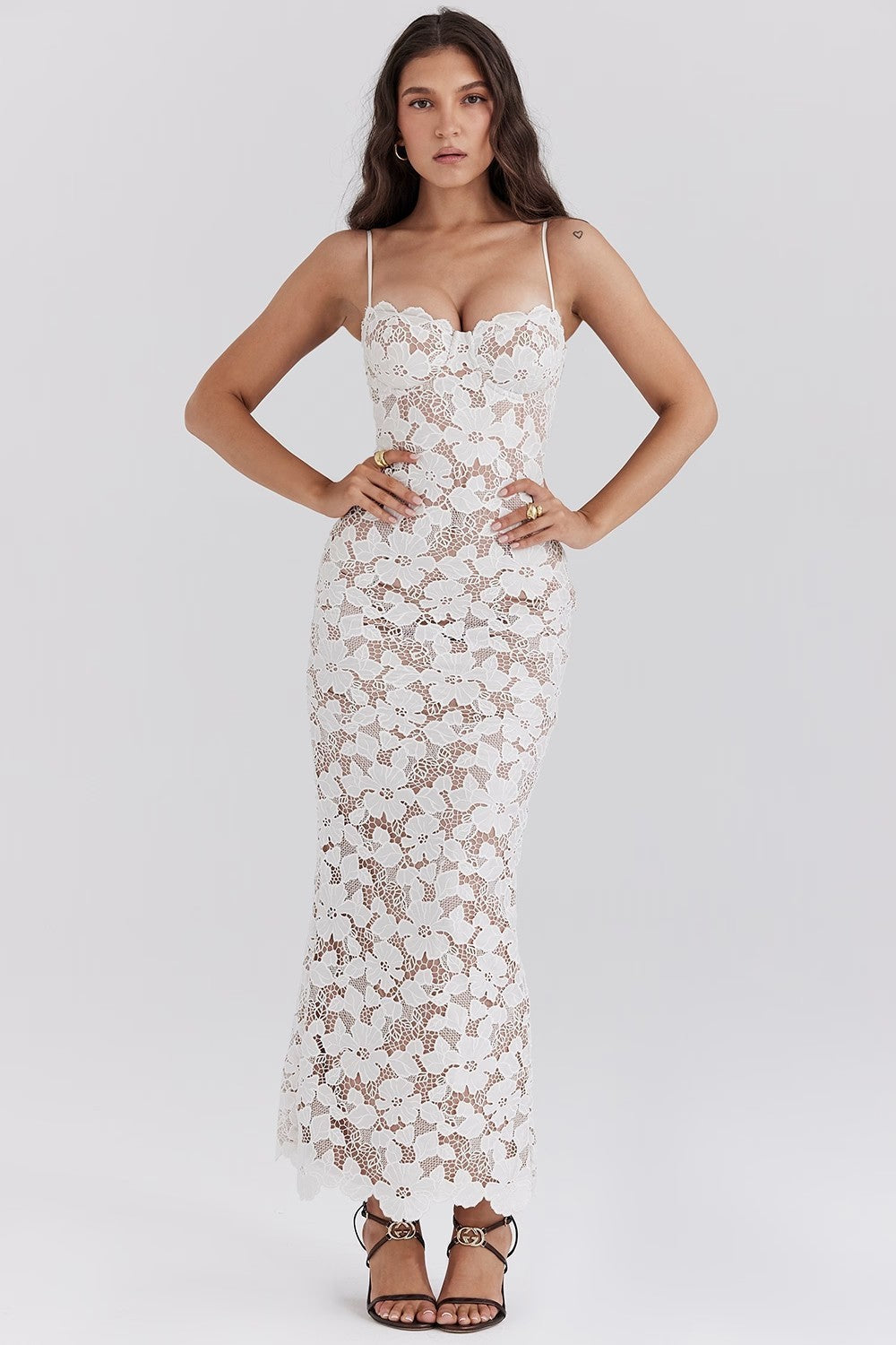 Maddie | Lange Korsett-Spitzenkleid