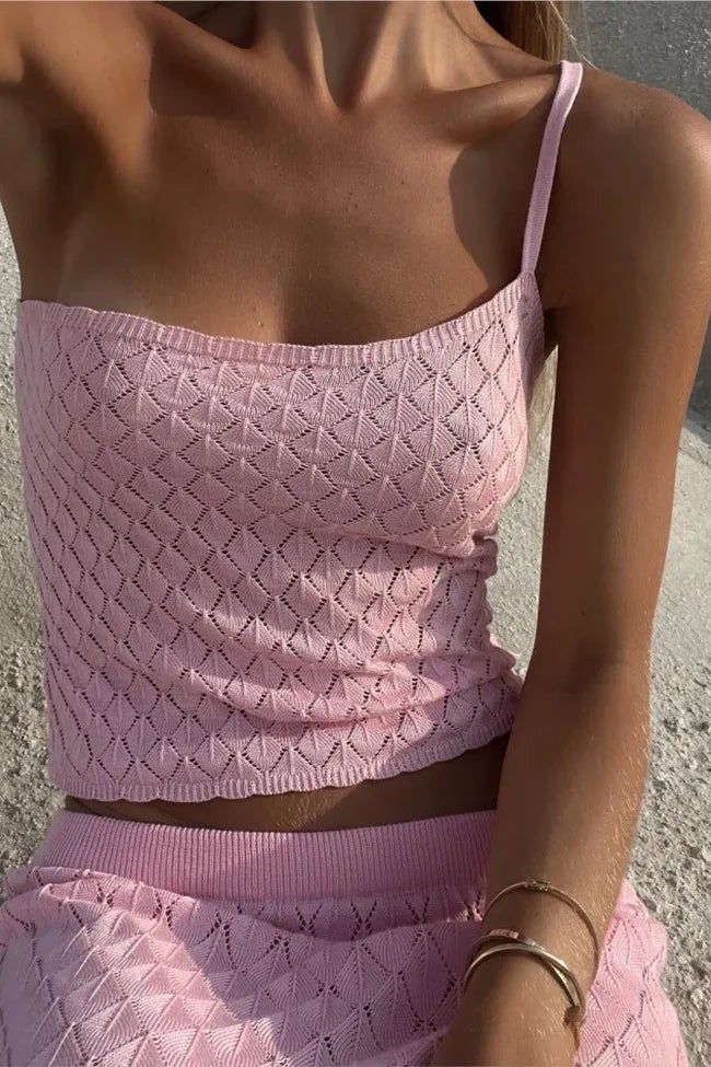 Kalina - Damen Zweiteiliges Häkel-Strick Set Elegant