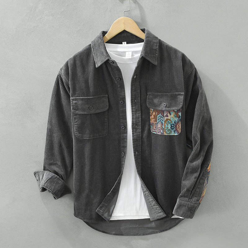 Herren Stilvolles Langarmhemd Vintage