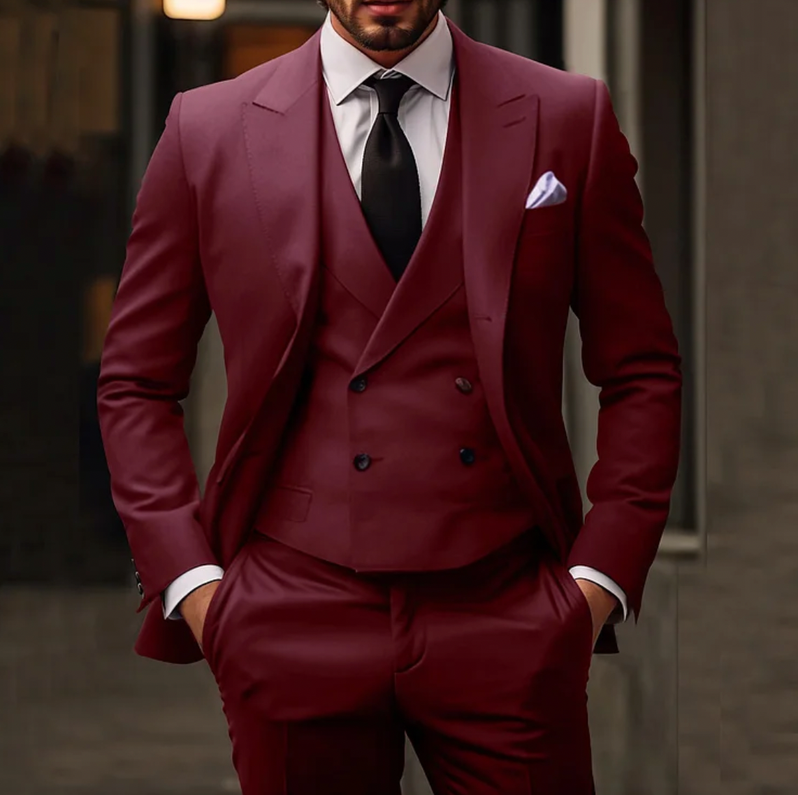 Herren 3-Teiliger Anzug Slim Fit