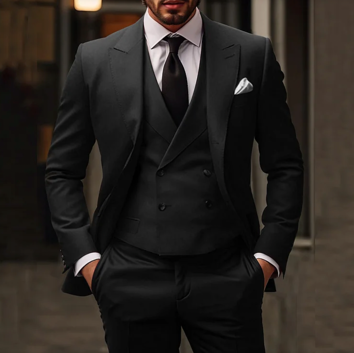 Herren 3-Teiliger Anzug Slim Fit