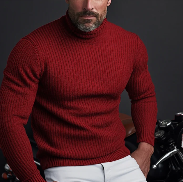 Herren Hochwertiger Designer Pullover Rollkragen