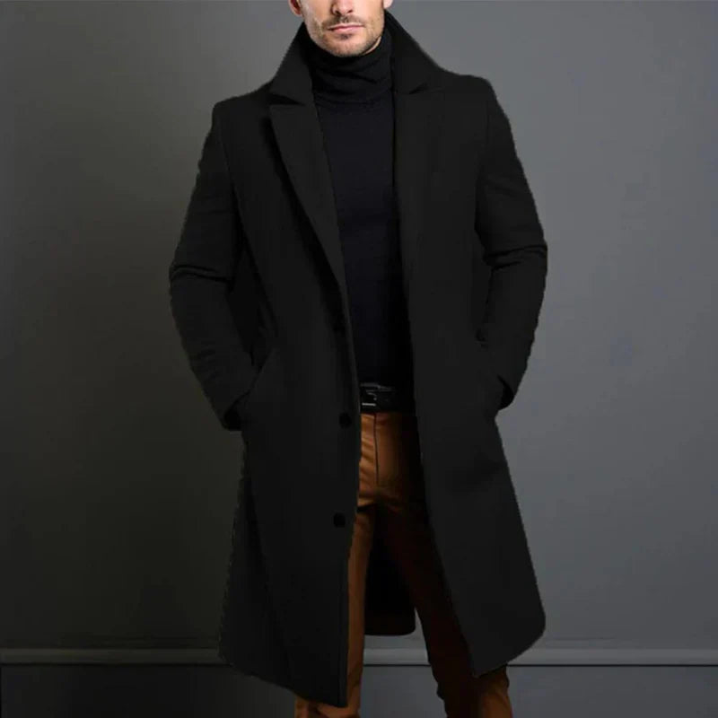 Herren Hochwertiger Mantel Lang