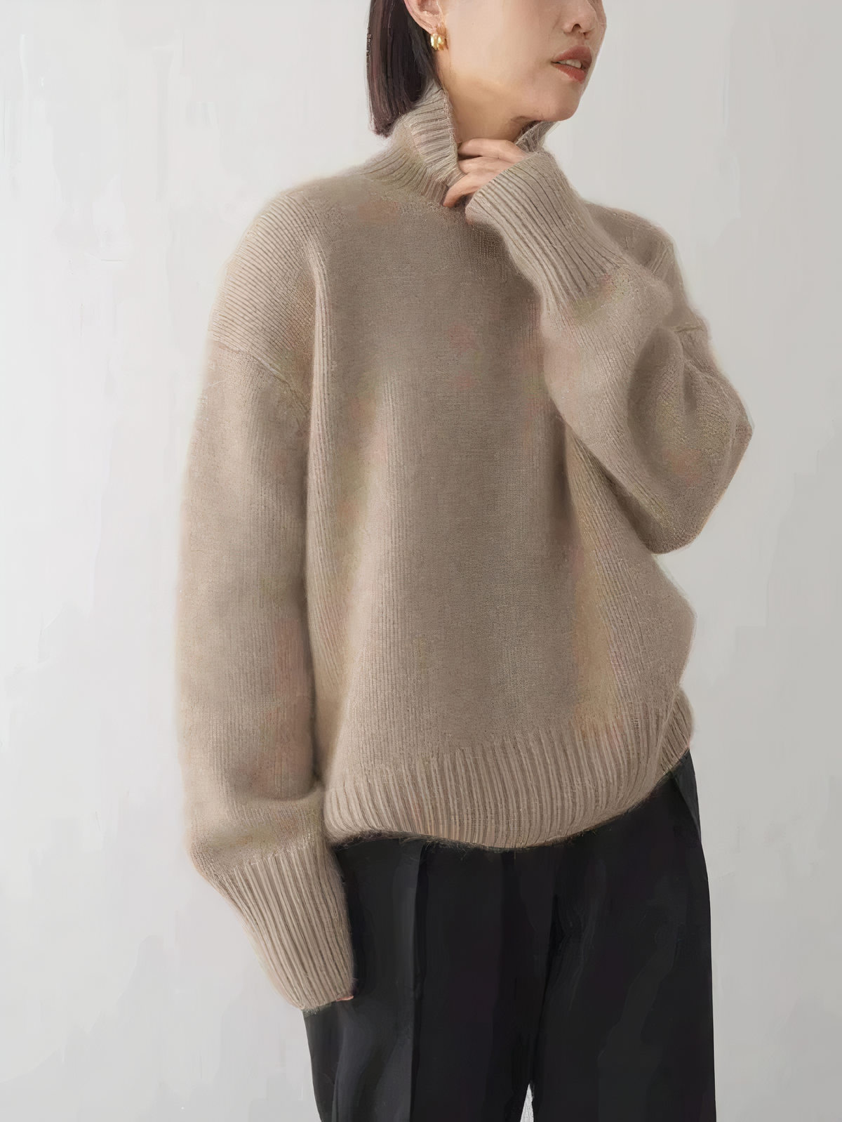 Damen Hochwertiger Rollkragenpullover Warm