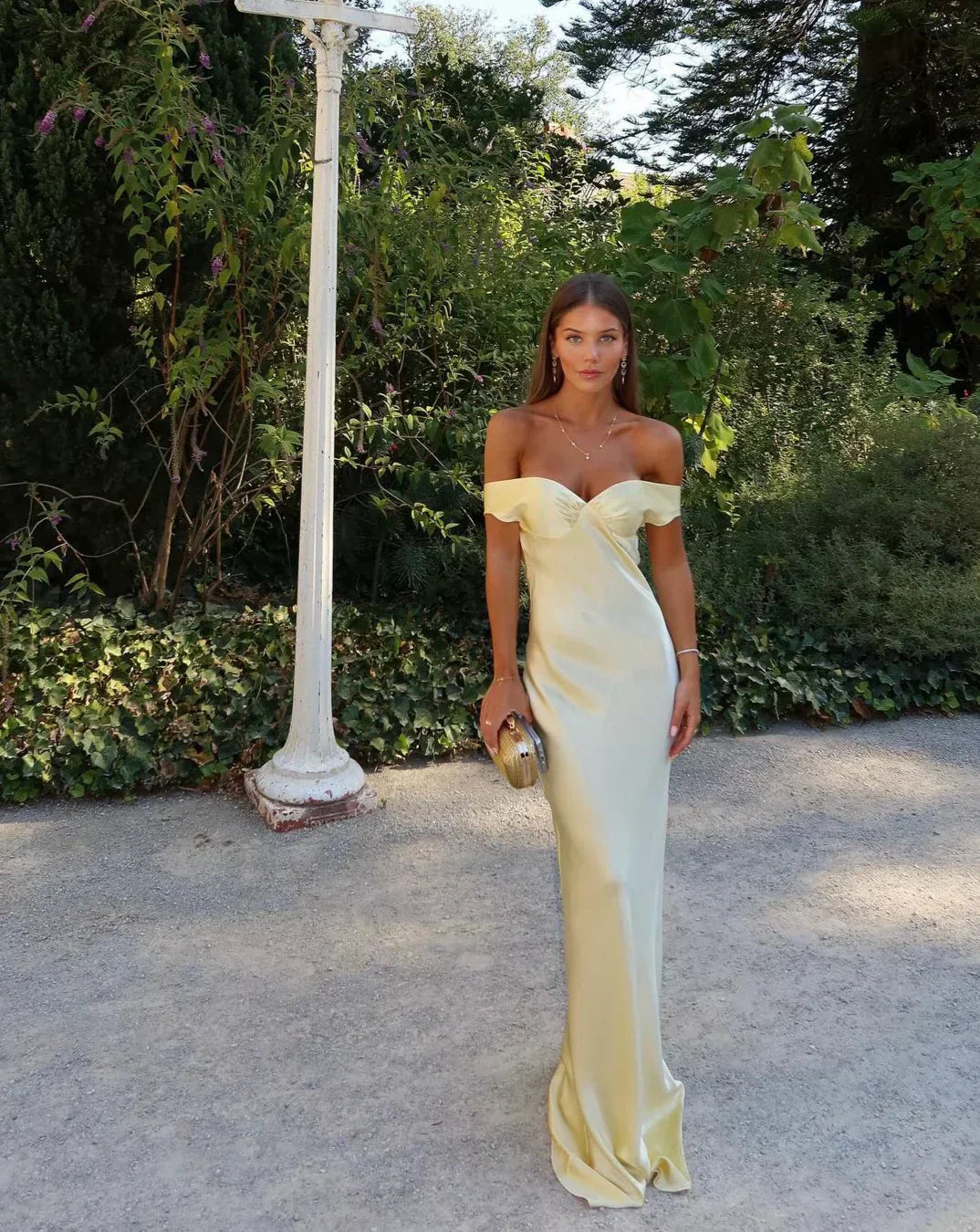 Elysa - Damen Rückenfreies Kleid Maxi