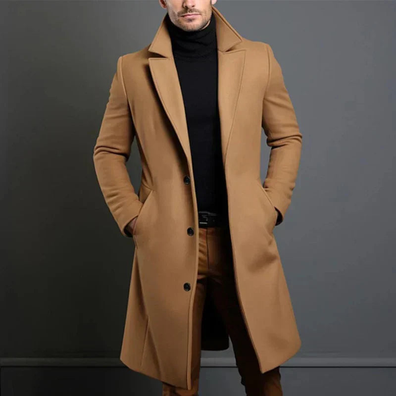 Herren Hochwertiger Mantel Lang
