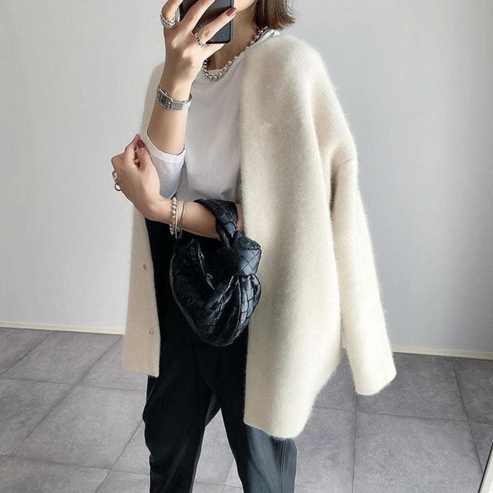 Damen Vintage Strickjacke Langarm