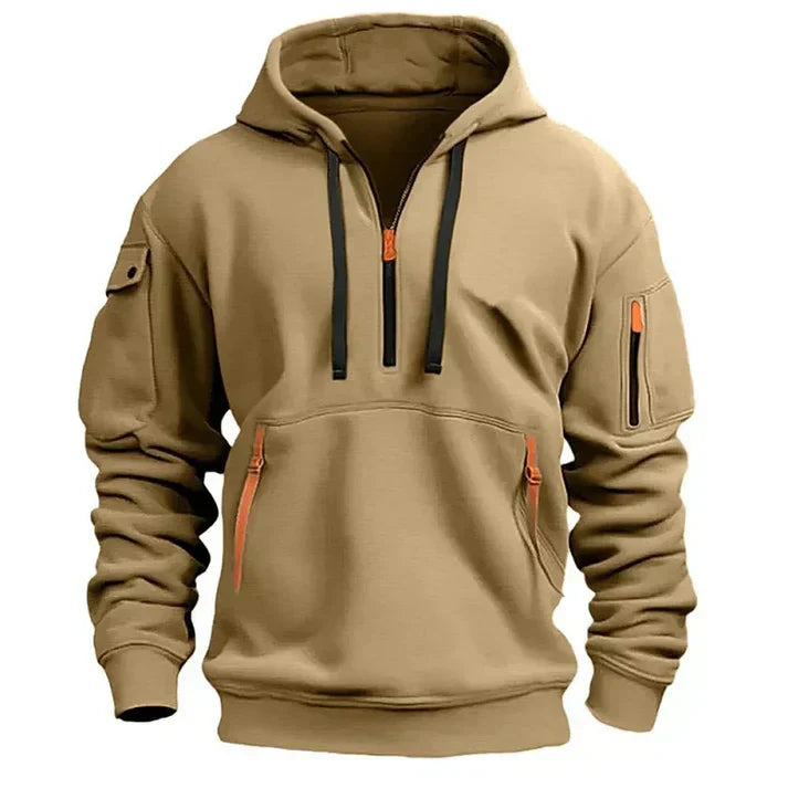 Herren Sportliche Kapuzenpullover mit Halbreißverschluss Outdoor