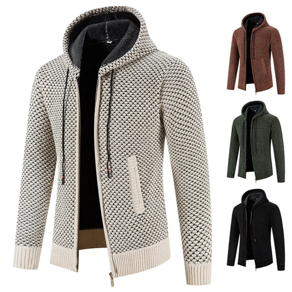 Herren Warme Strickjacke Langarm