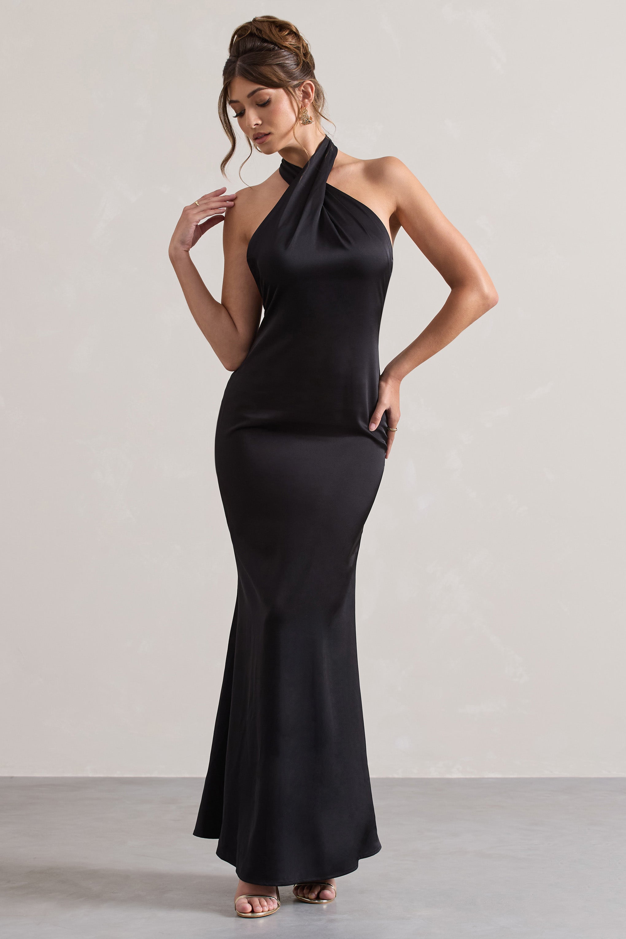 Karrie - Damen Neckholder-Kleid Maxi
