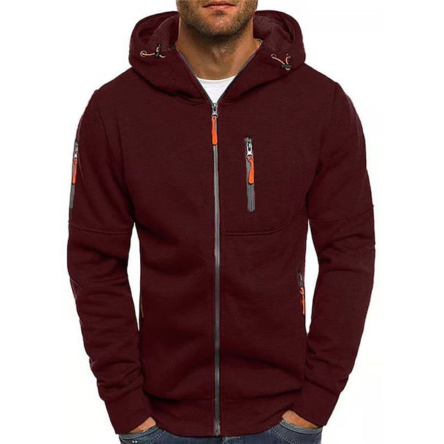 Herren Hochwertiger Kapuzenpullover Reißverschluss