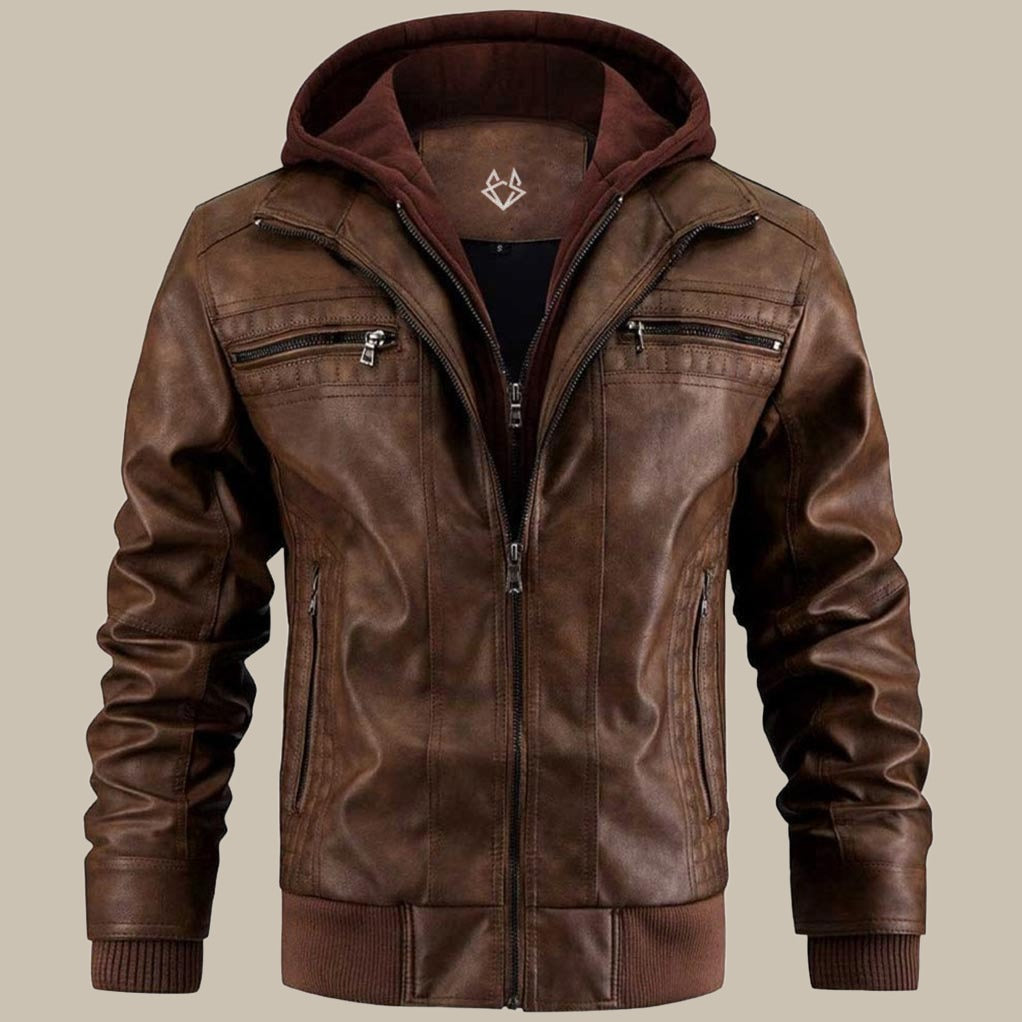 Herren Hochwertige Jacke mit Kapuze Reißverschluss