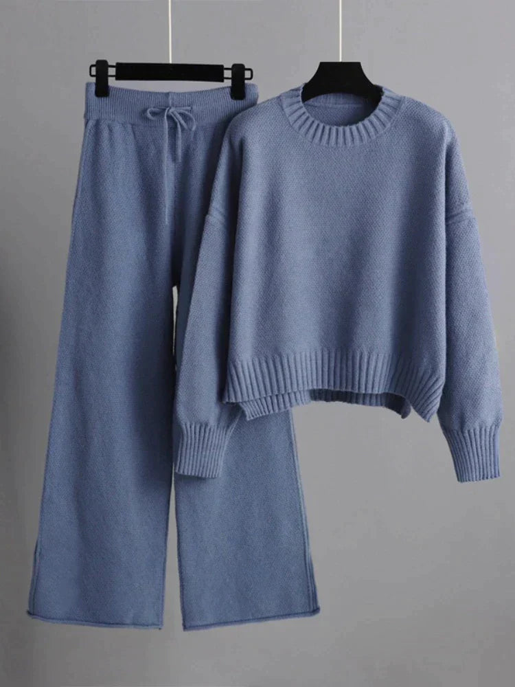 Brielle - Winterliches Strick-Duo: Pullover & Weite-Hose-Set