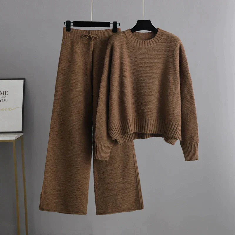 Brielle - Winterliches Strick-Duo: Pullover & Weite-Hose-Set