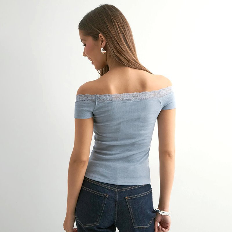 Amaya – Damen Schulterfreies Elegantes Oberteil Festlich