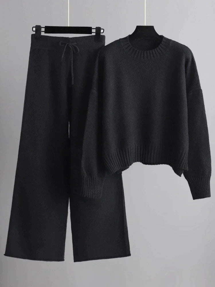 Brielle - Winterliches Strick-Duo: Pullover & Weite-Hose-Set