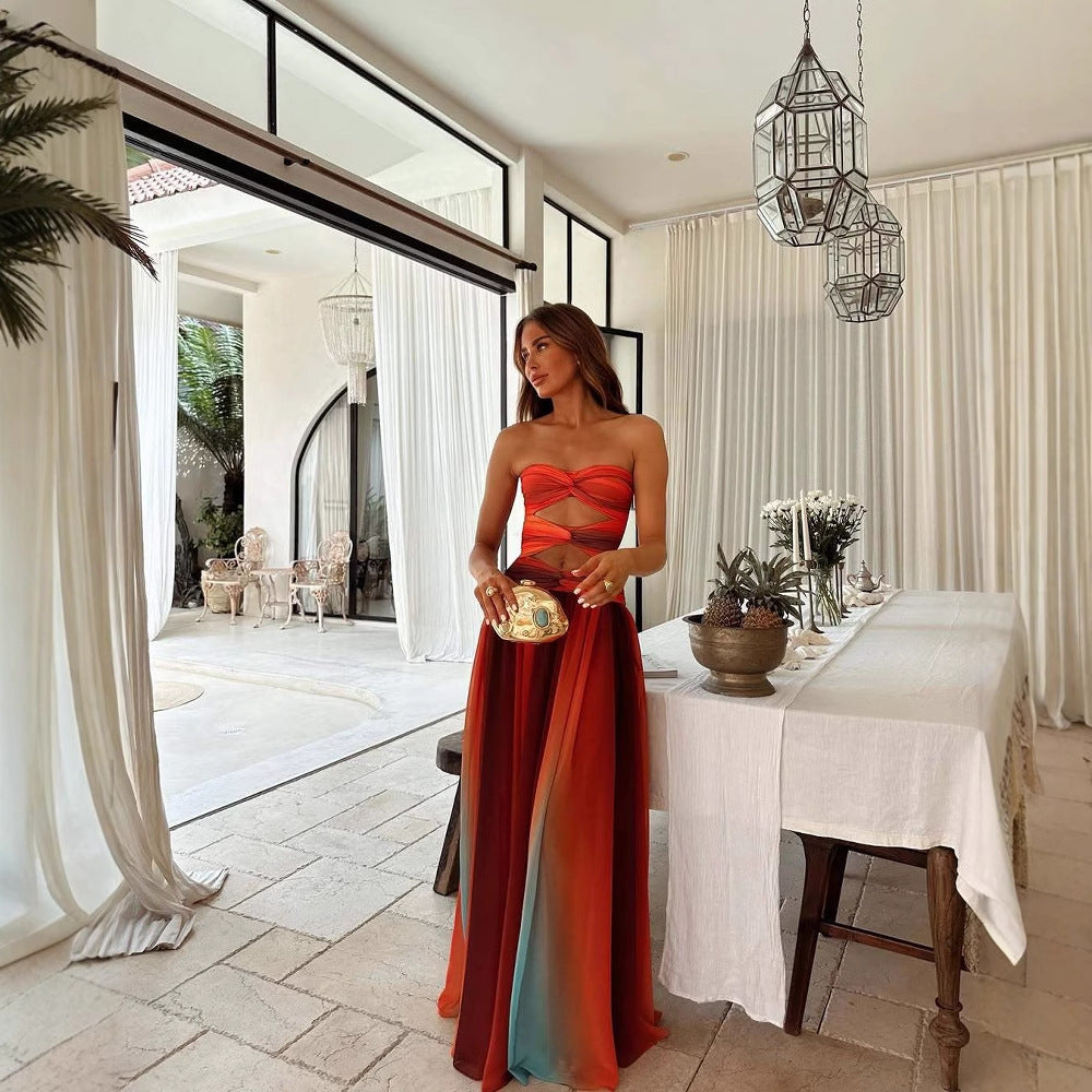 Maeya - Damen Sommerkleid Mit Trägern Maxi