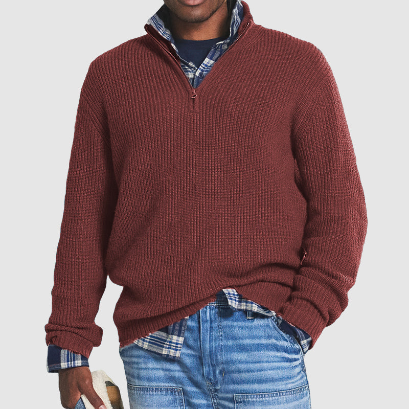 Herren Lässiges Pullover mit Reißverschluss