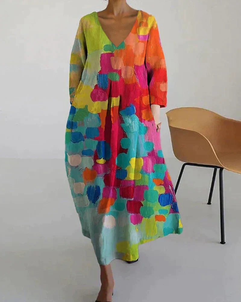 Nola - Buntes bedrucktes Kleid für Damen
