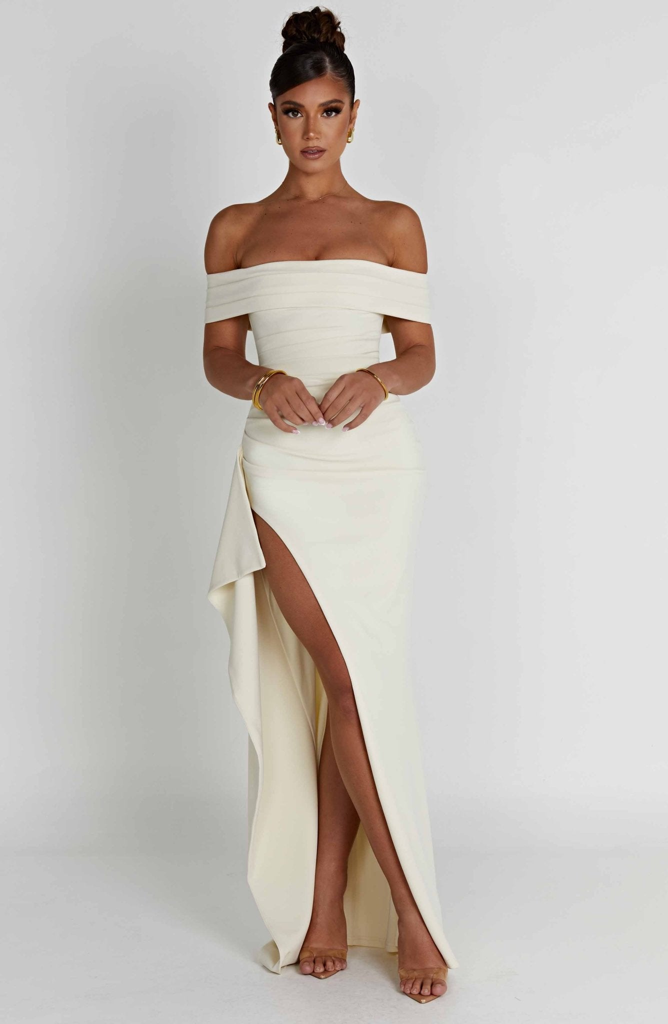 Alice | Langes Kleid mit Schlitz Schultern Frei