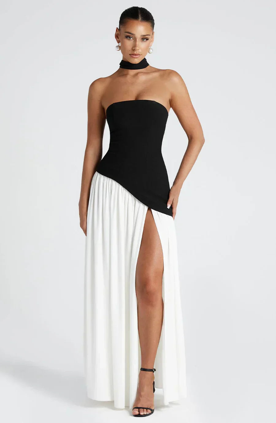Micah | Elegantes Langes Kleid mit Schlitz