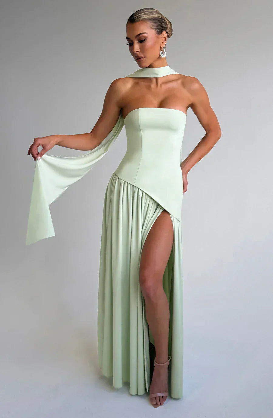 Micah | Elegantes Langes Kleid mit Schlitz